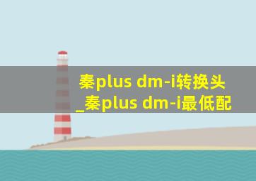 秦plus dm-i转换头_秦plus dm-i最低配